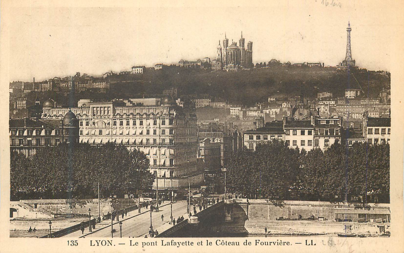 CPA Lyon le Pont Lafayette et le Coteau de Fourviere