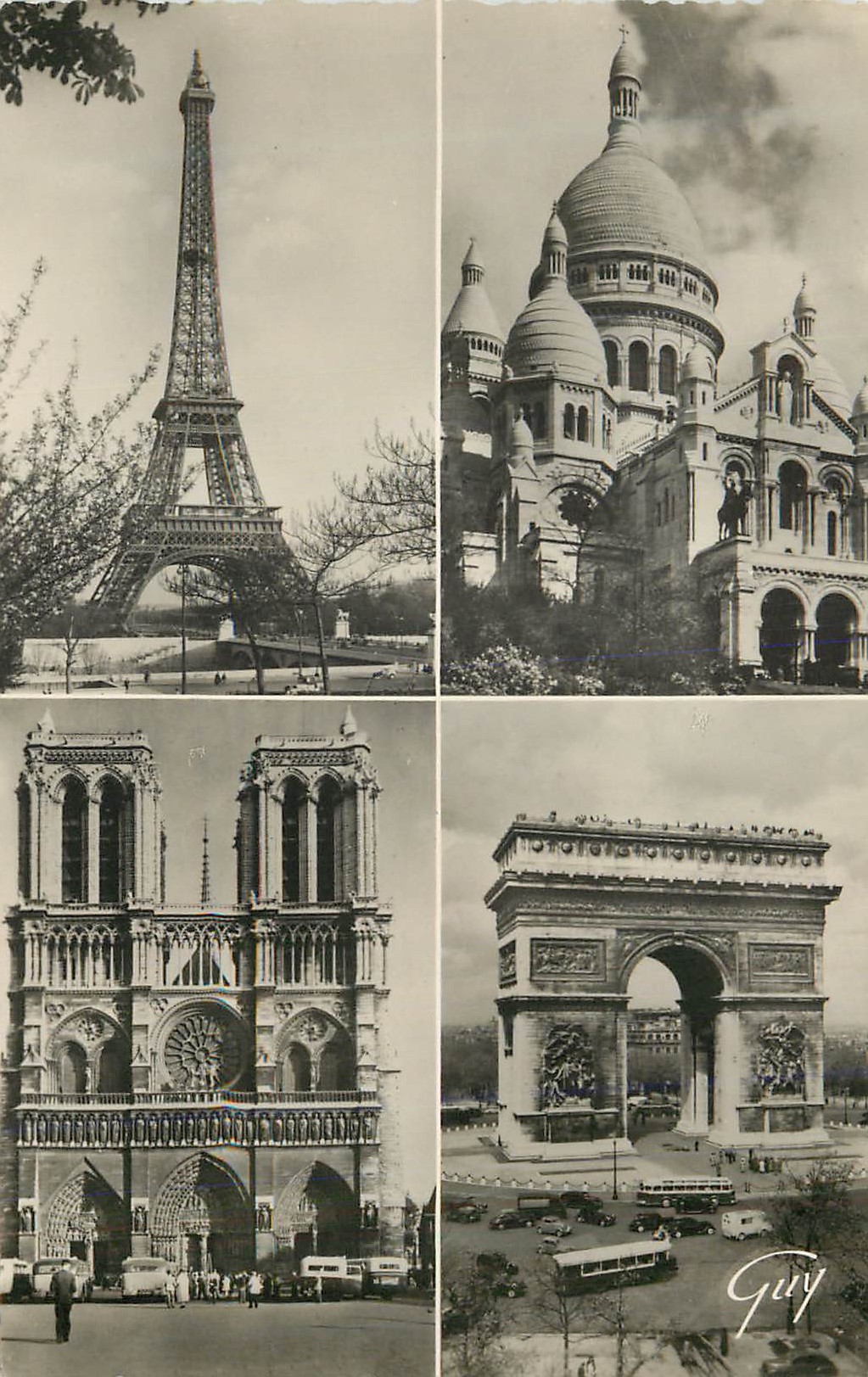CPM Paris et ses Merveilles la Tour Eiffel Notre Dame Arc de Triomphe