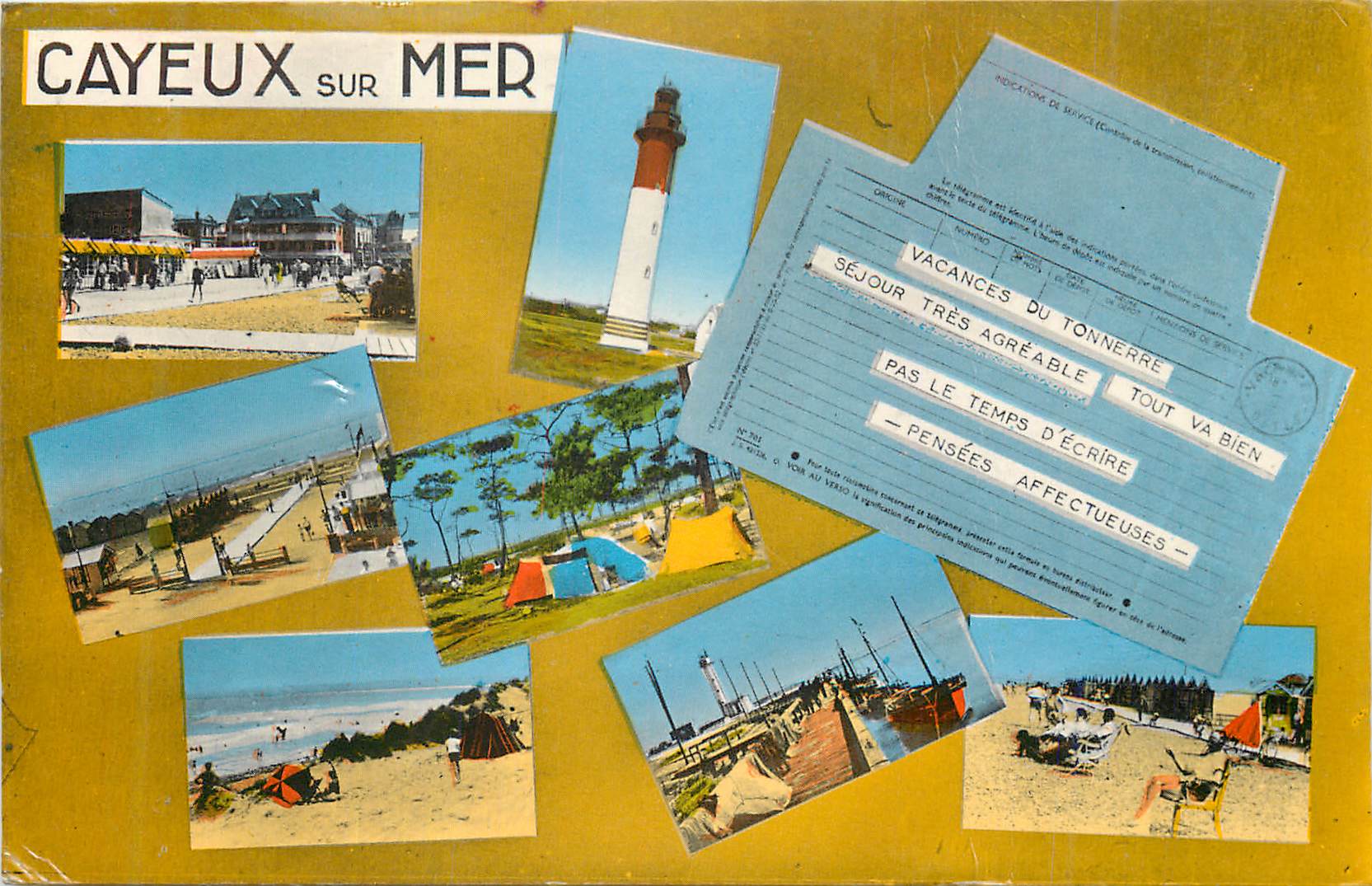 CPM Cayeux sur Mer (Somme) Telegramme Phare