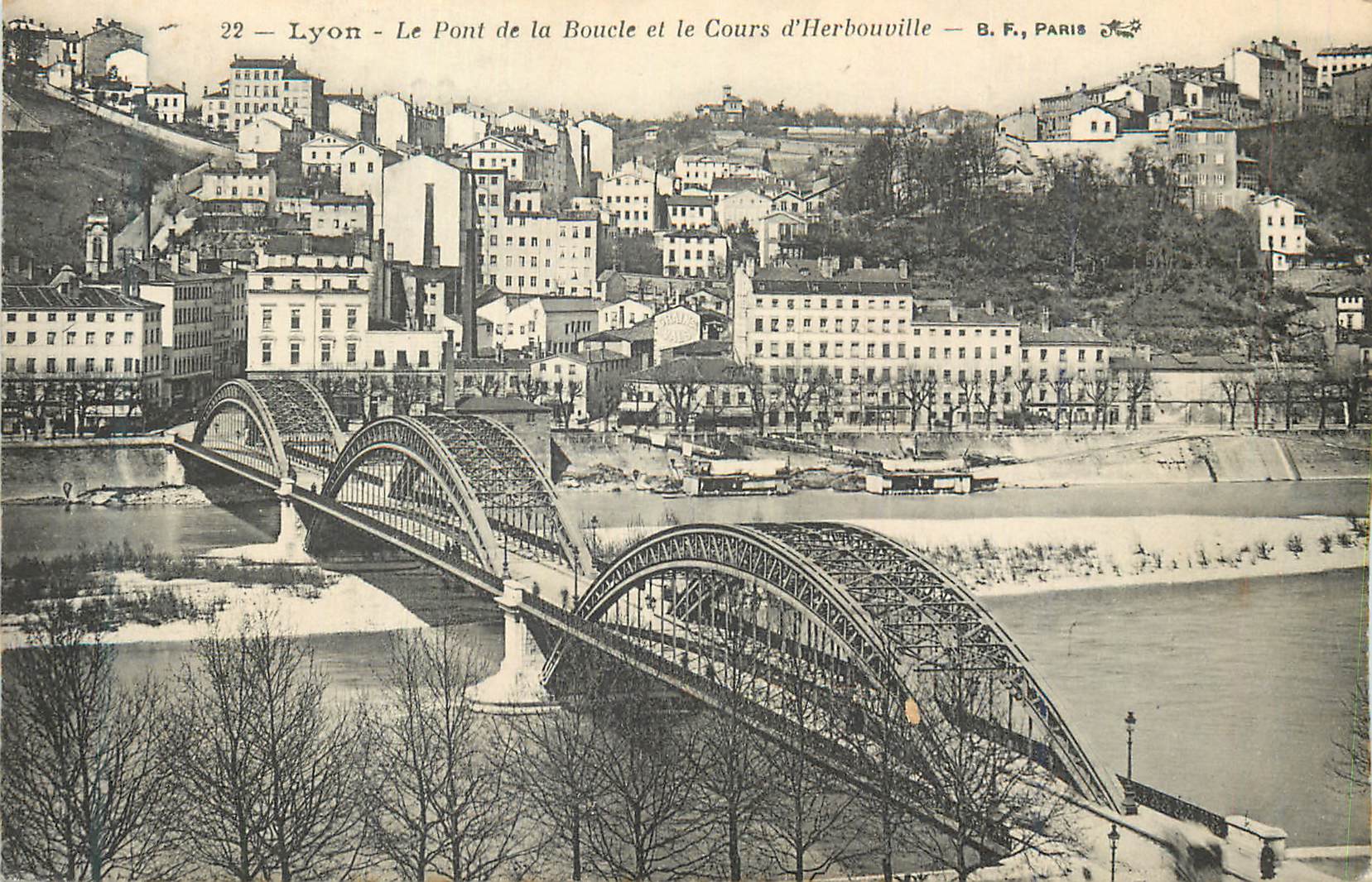 CPA Lyon le Pont de la Boucle et le Cours d'Herbouville