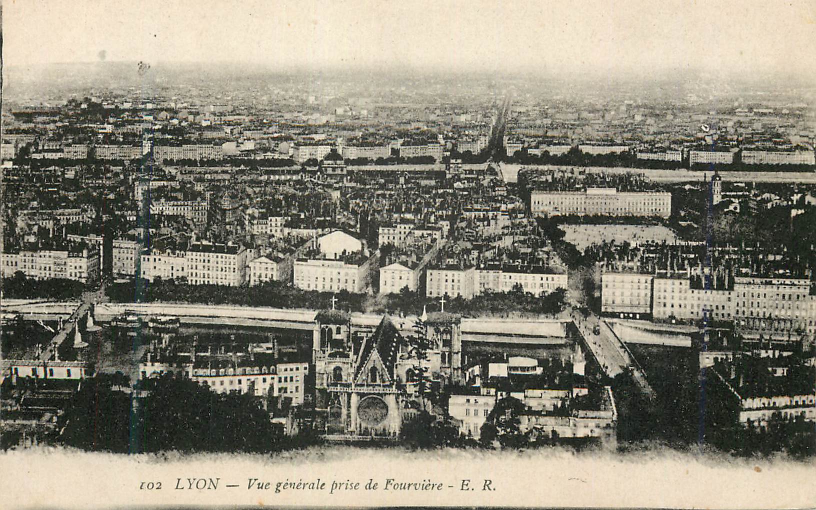 CPA Lyon Vue Generale prise de Fourviere