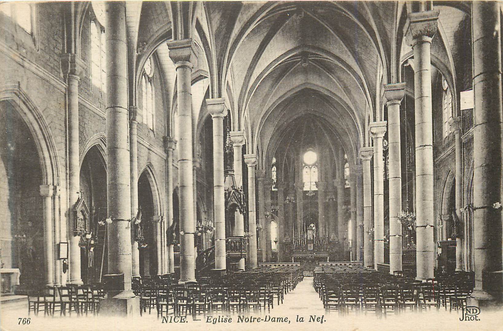 CPA Nice Eglise Notre Dame La nef