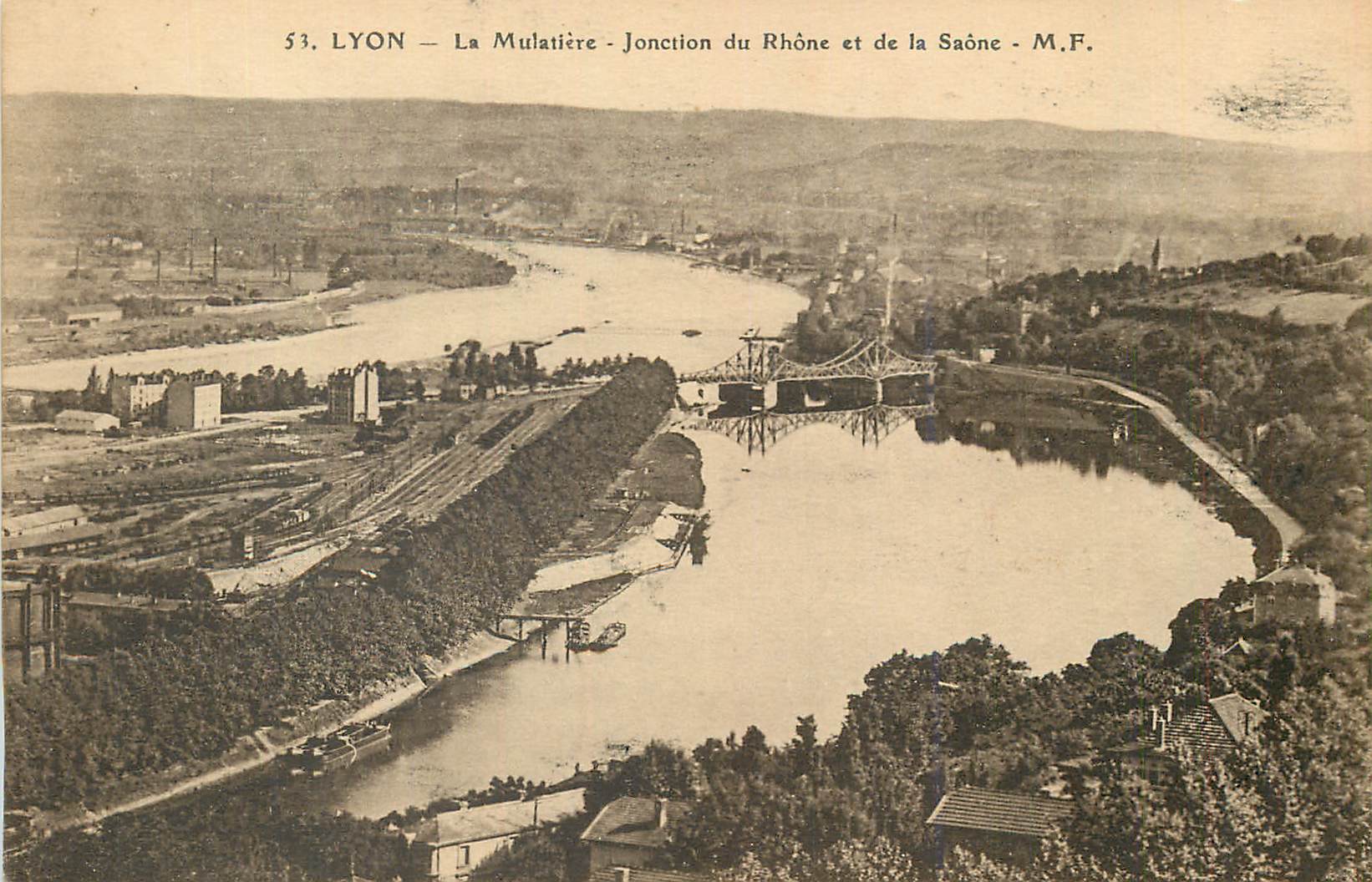 CPA Lyon la Mulatiere Jonction du Rhone et de la Saone