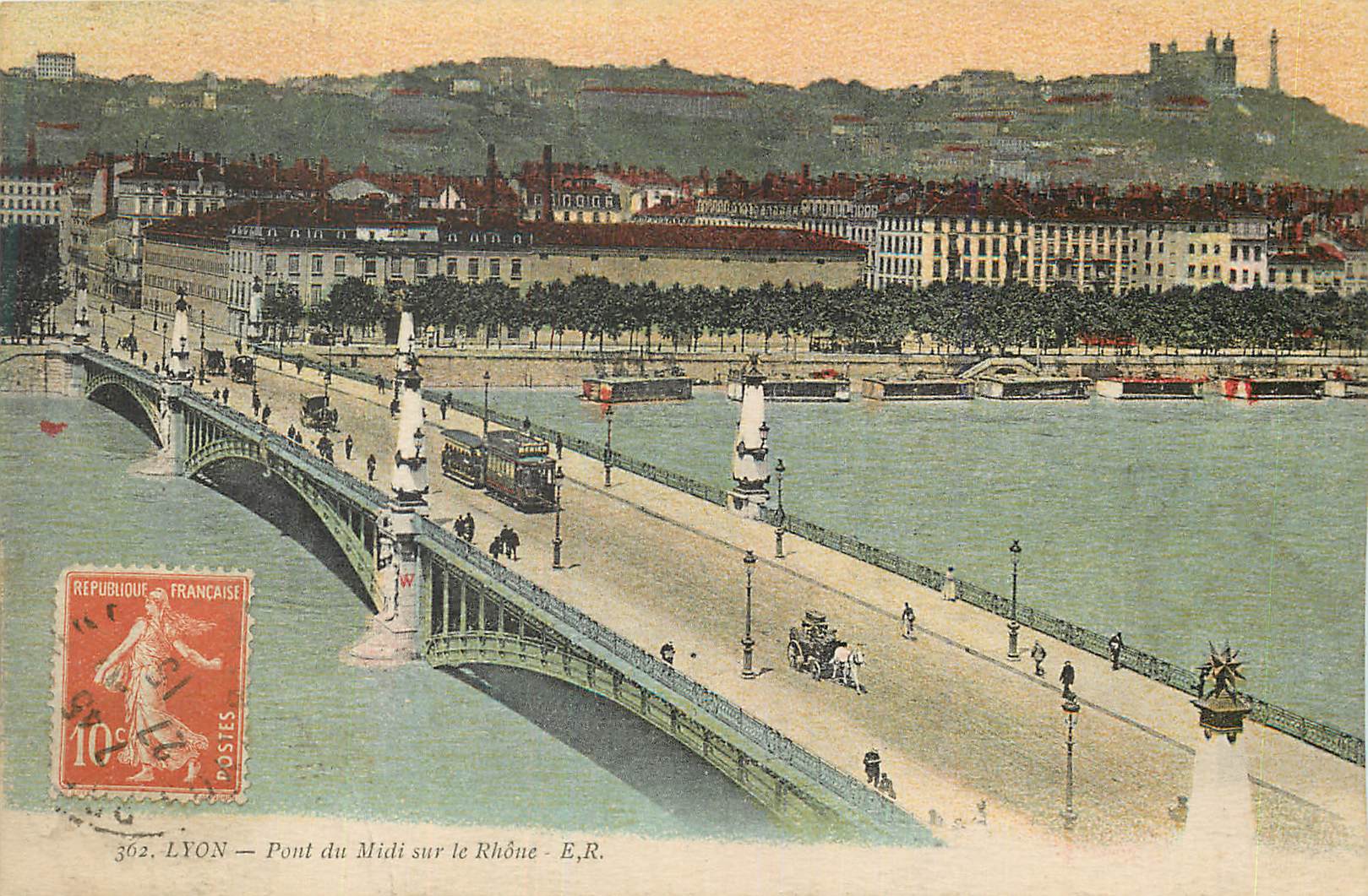 CPA Lyon Pont du Midi sur le Rhone Tramway