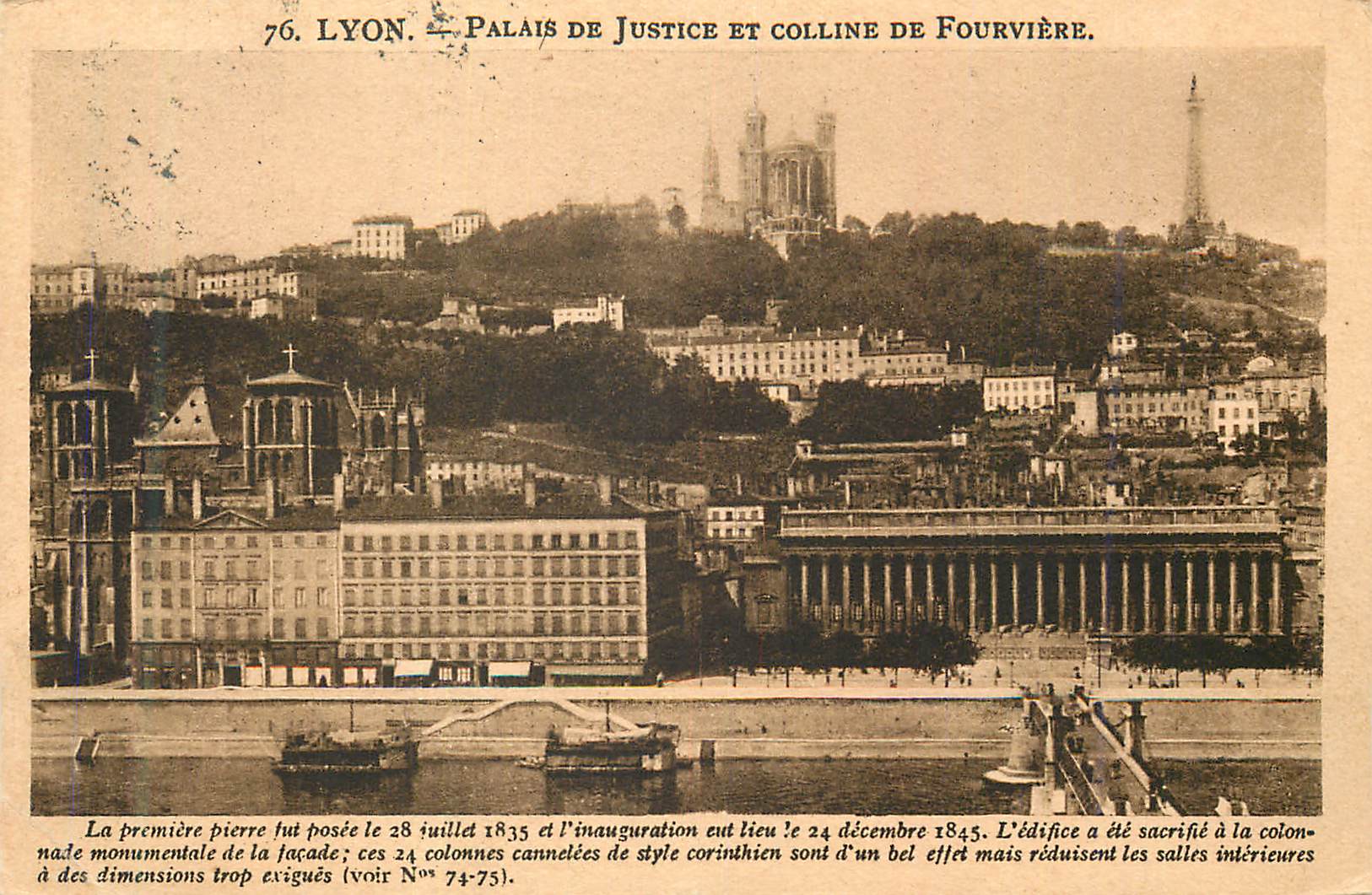 CPA Lyon Palais de Justice et Colline de Fourviere