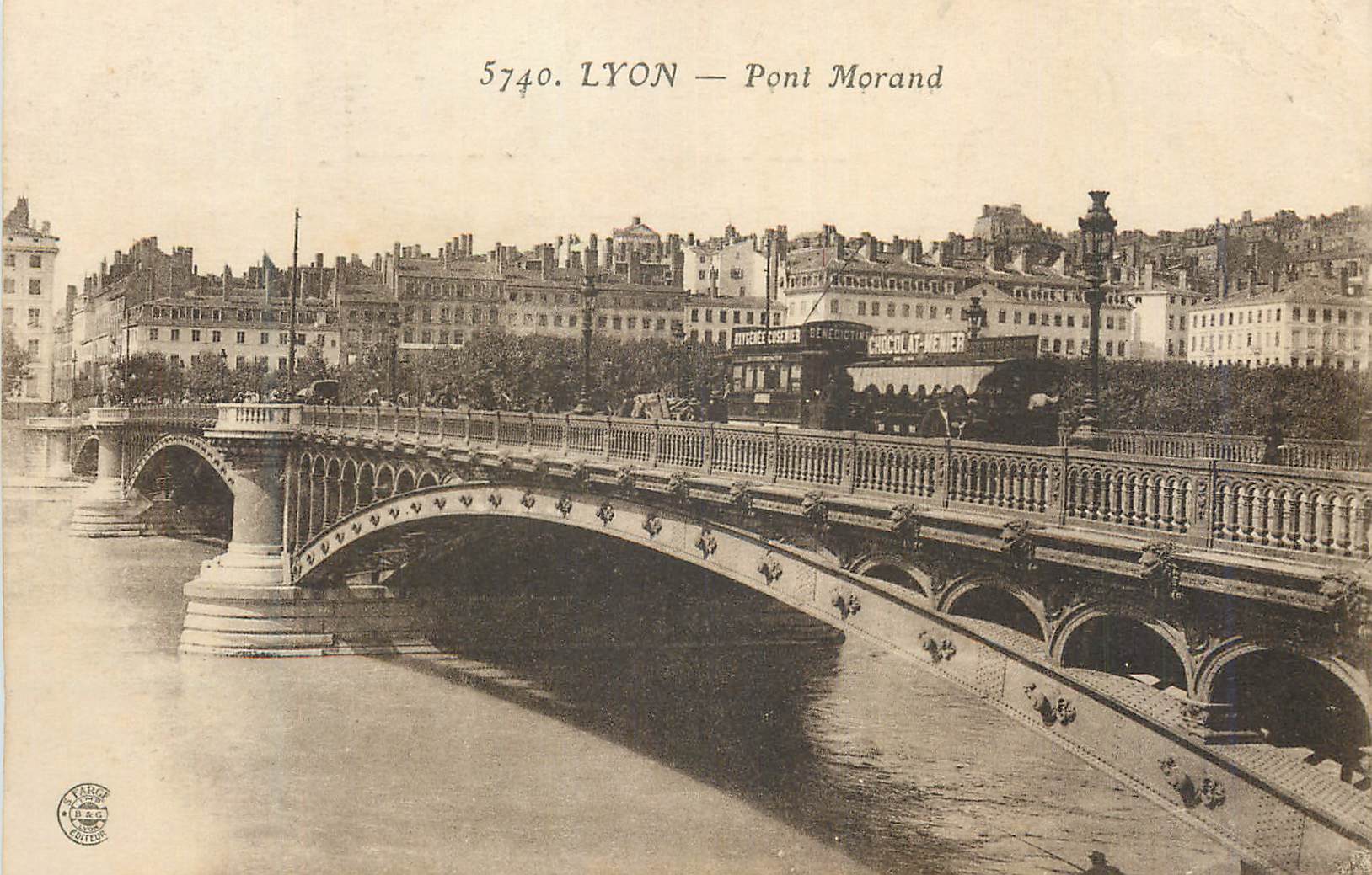 CPA Lyon Pont Morand Tramway Chocolat Morand