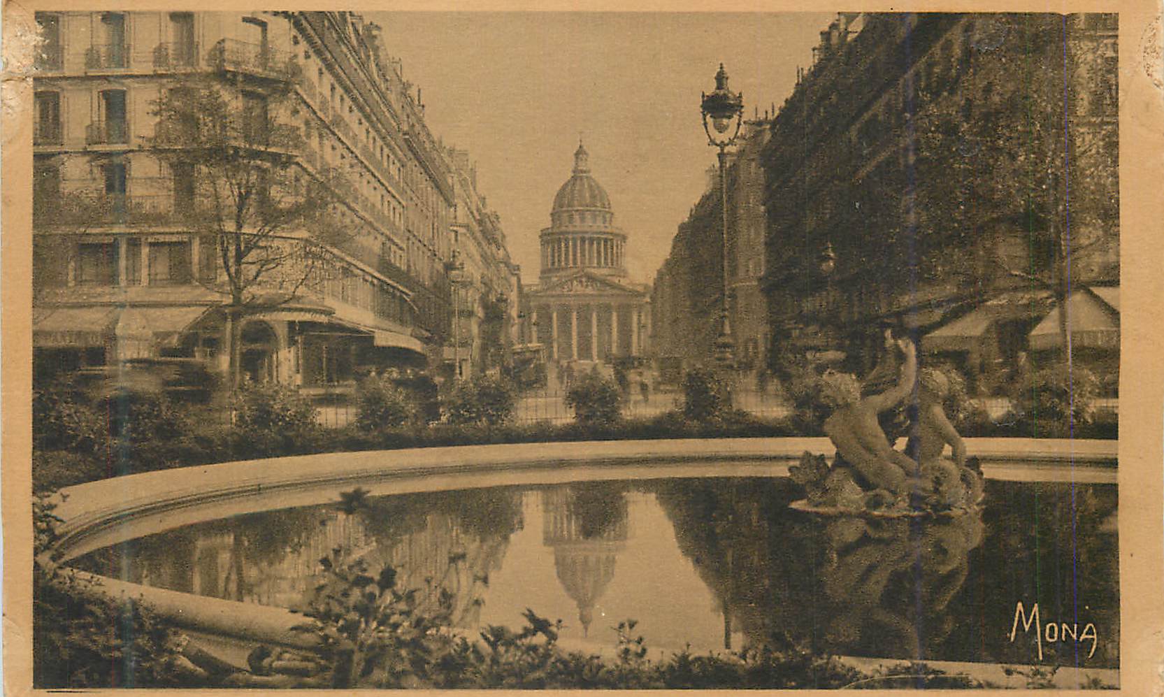 CPA Les Petits Tableaux de Paris La place Ed Rostand la rue Soufflot et le Pantheon