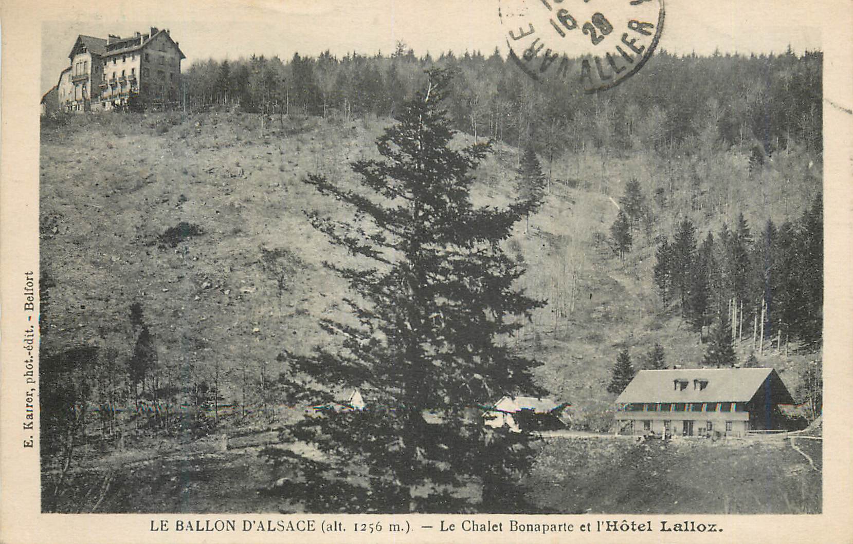 CPA Le Ballon d'Alsace (alt 1256 m) Le Chalet Bonaparte et l'Hotel Lalloz