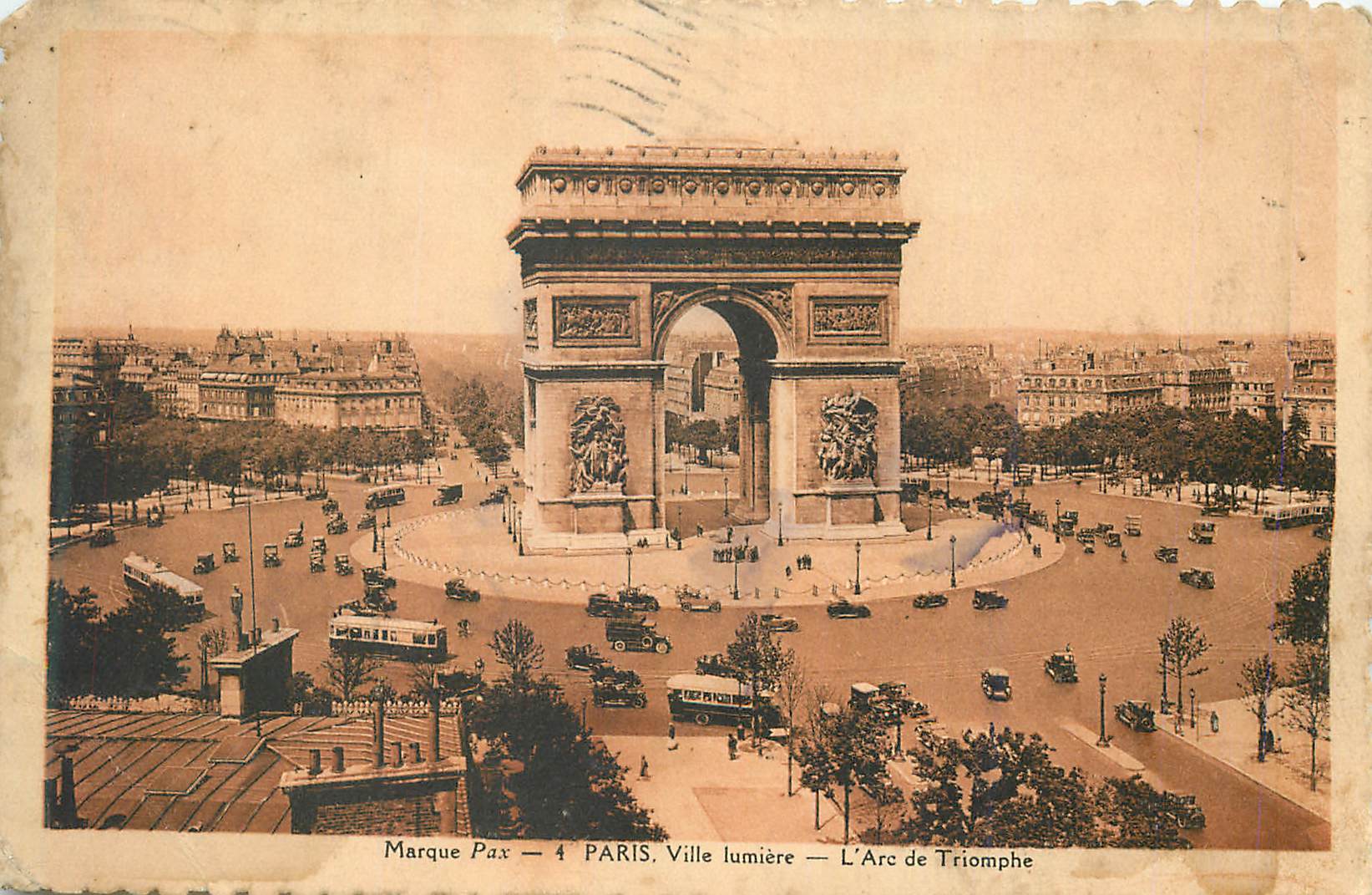 CPA Paris Ville Lumiere Arc de Triomphe