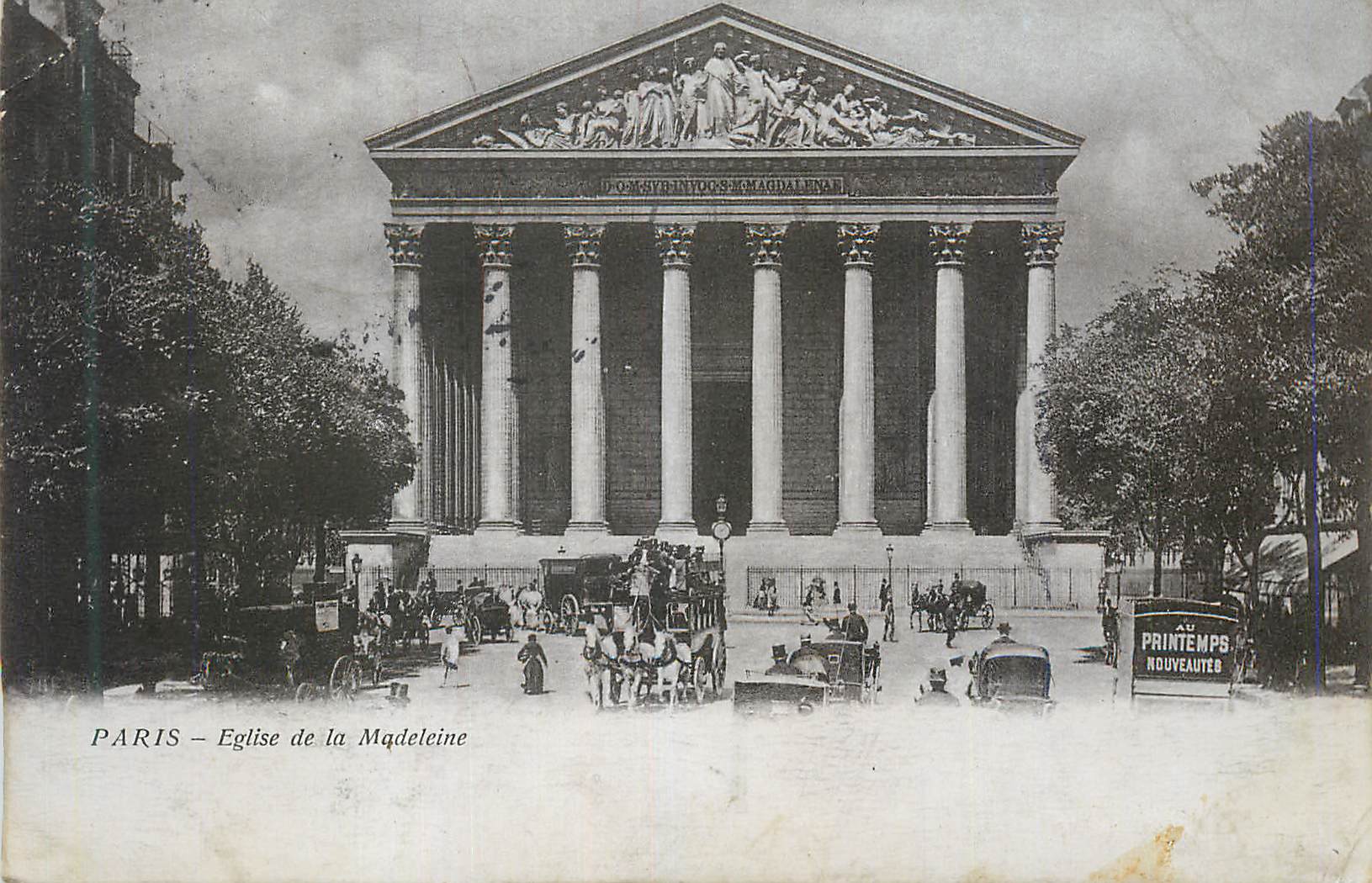 CPA Paris Eglise de la Madeleine Caleche