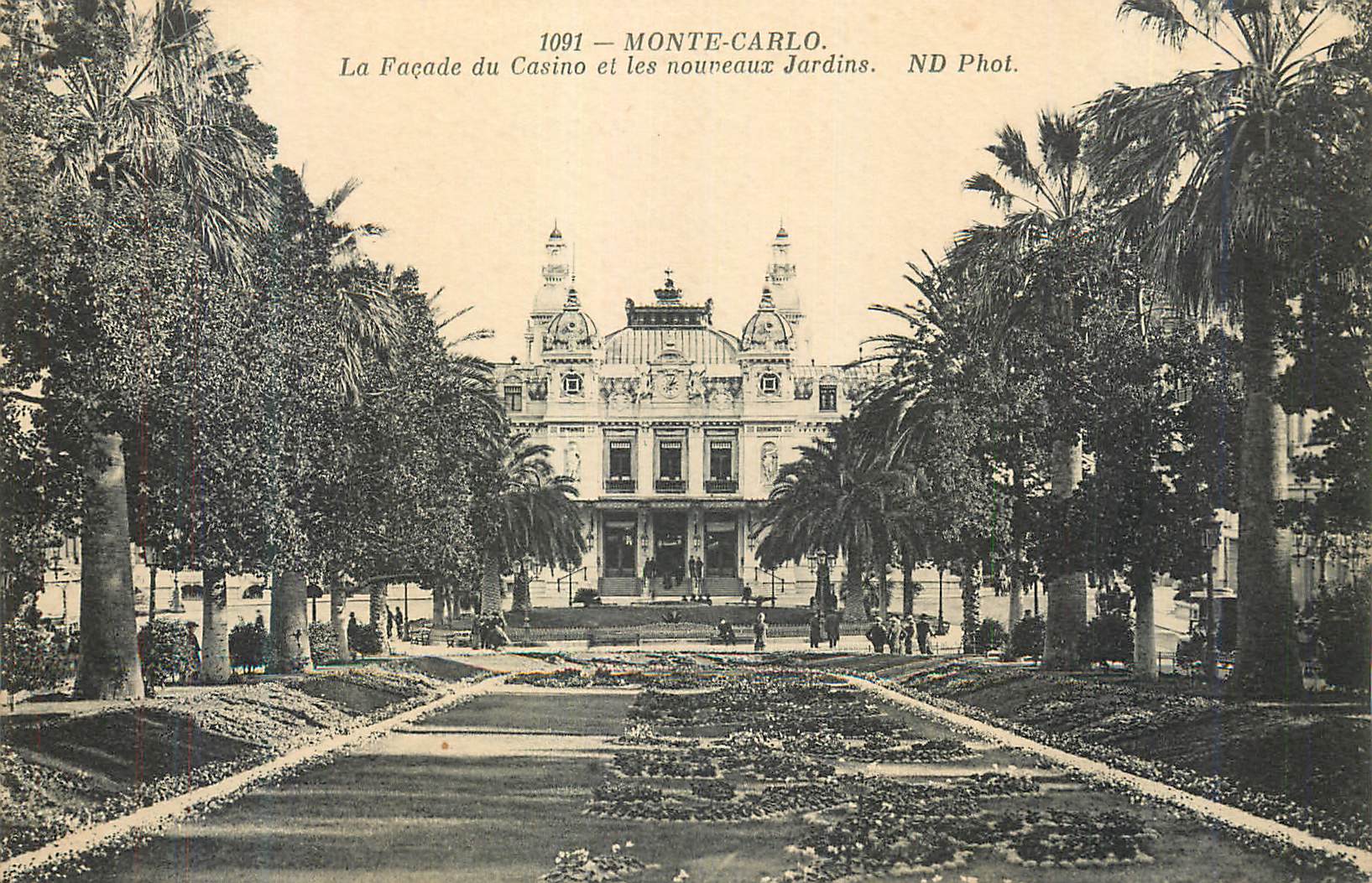 CPA Monte Carlo La Facade du Casino et les Nouveaux Jardins