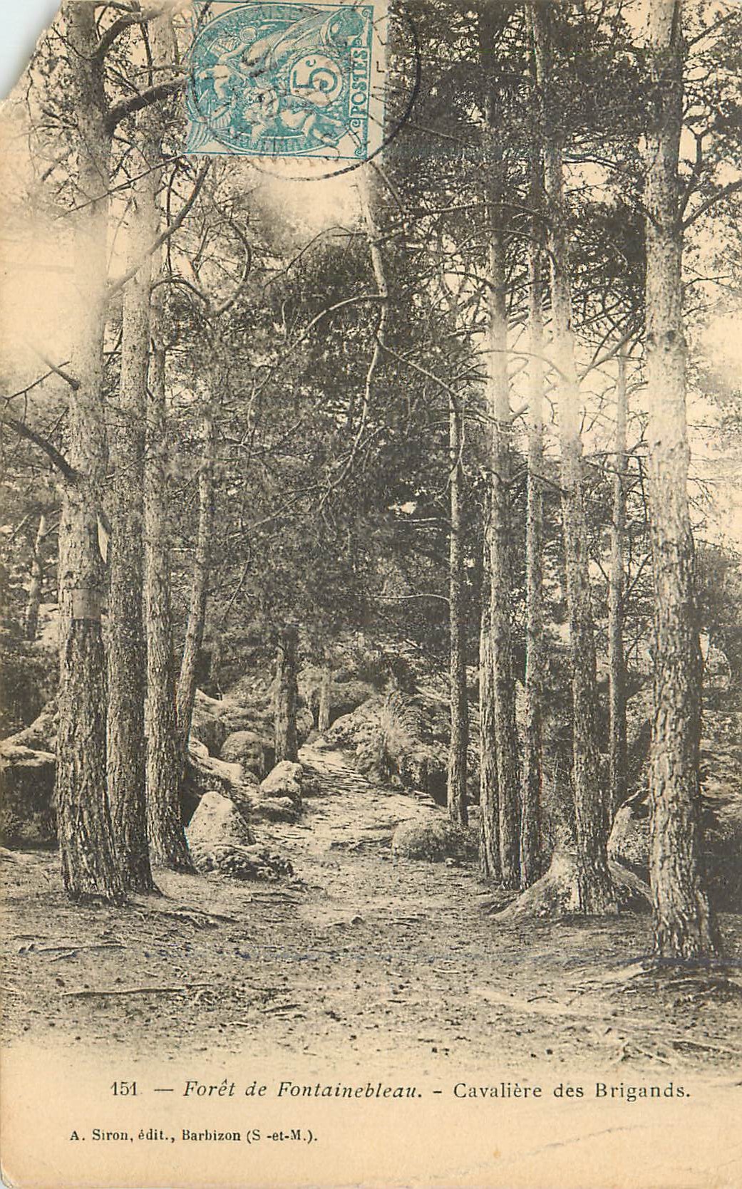 Foresta di Fontainebleau — Cavaliere dei Briganti — A. Siron, editore, Barbizon (S.-et-M.)
