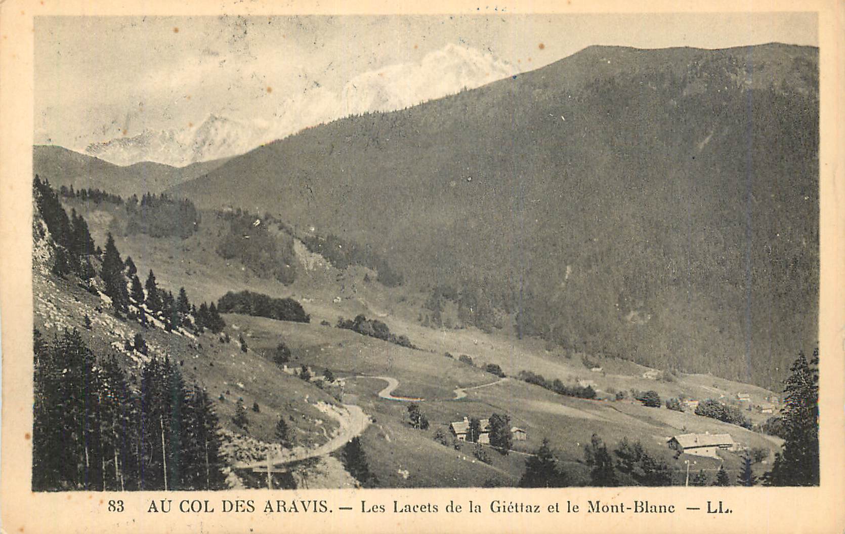 Au Col des Aravis — Les Lacets de la Giétaz et le Mont-Blanc — LI.