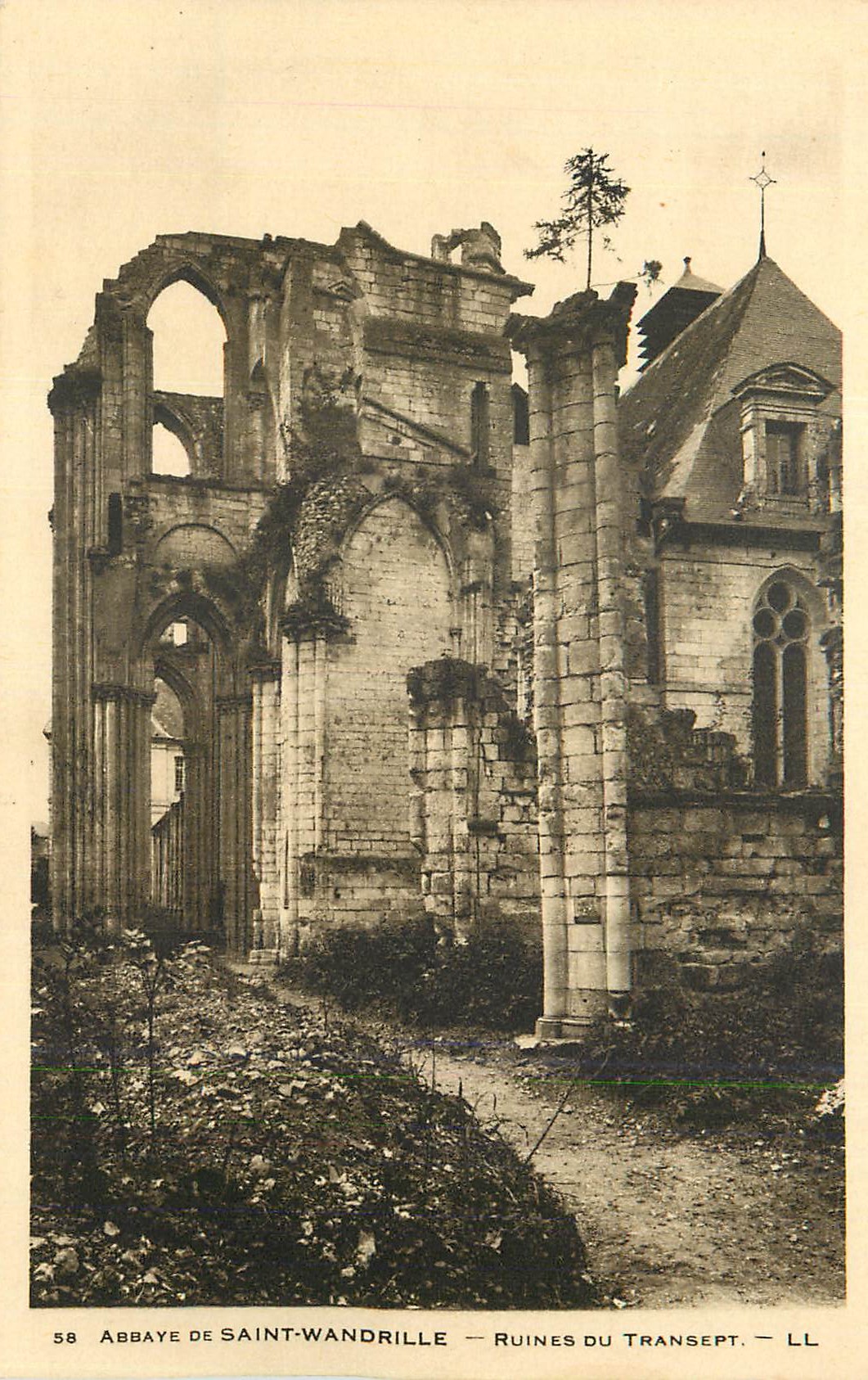 CPA Abbaye de Saint Wandrille Ruines du Transept