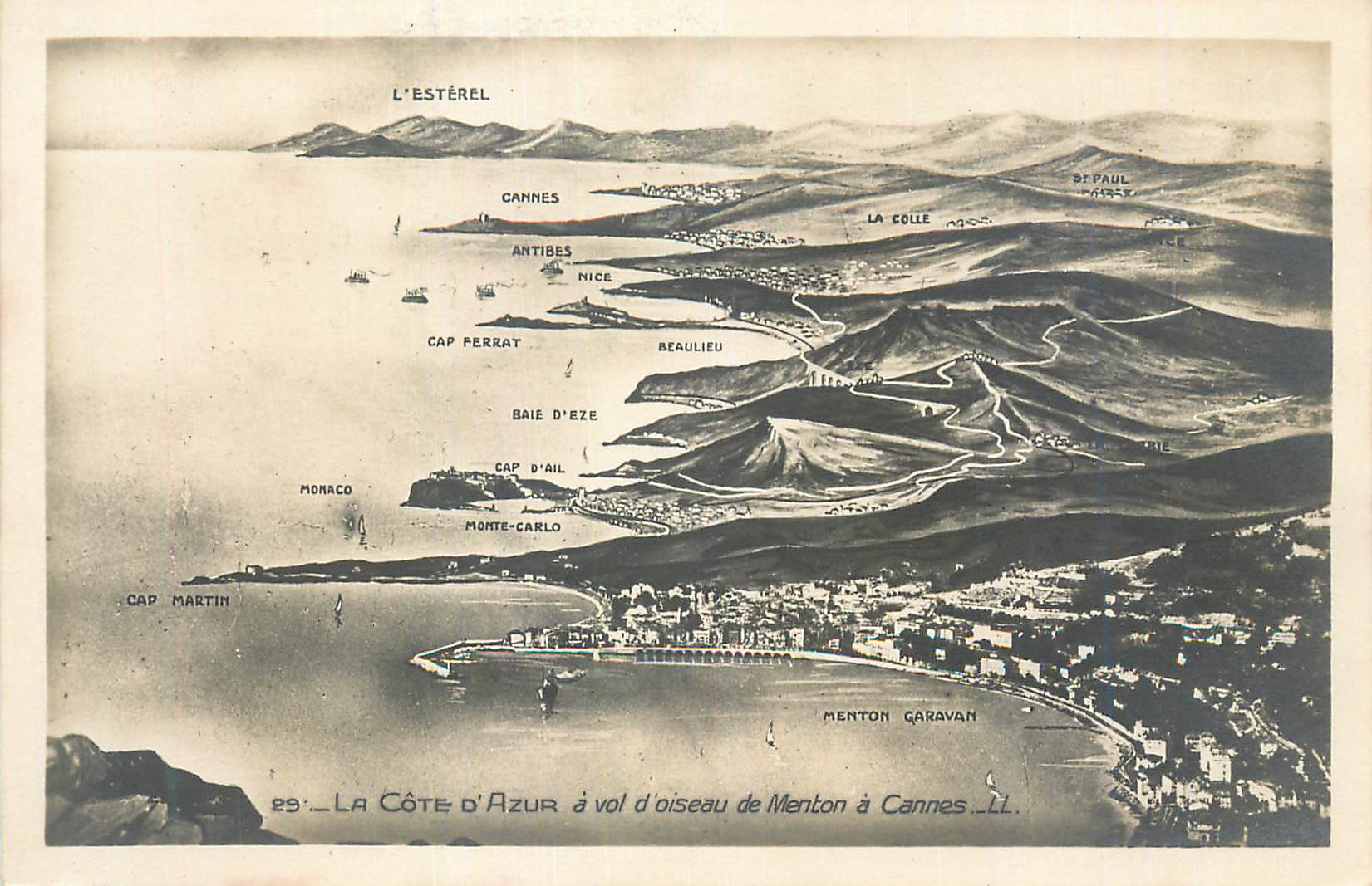 CPM La Cote d'Azur a Vol d'Oiseau de Menton a Cannes