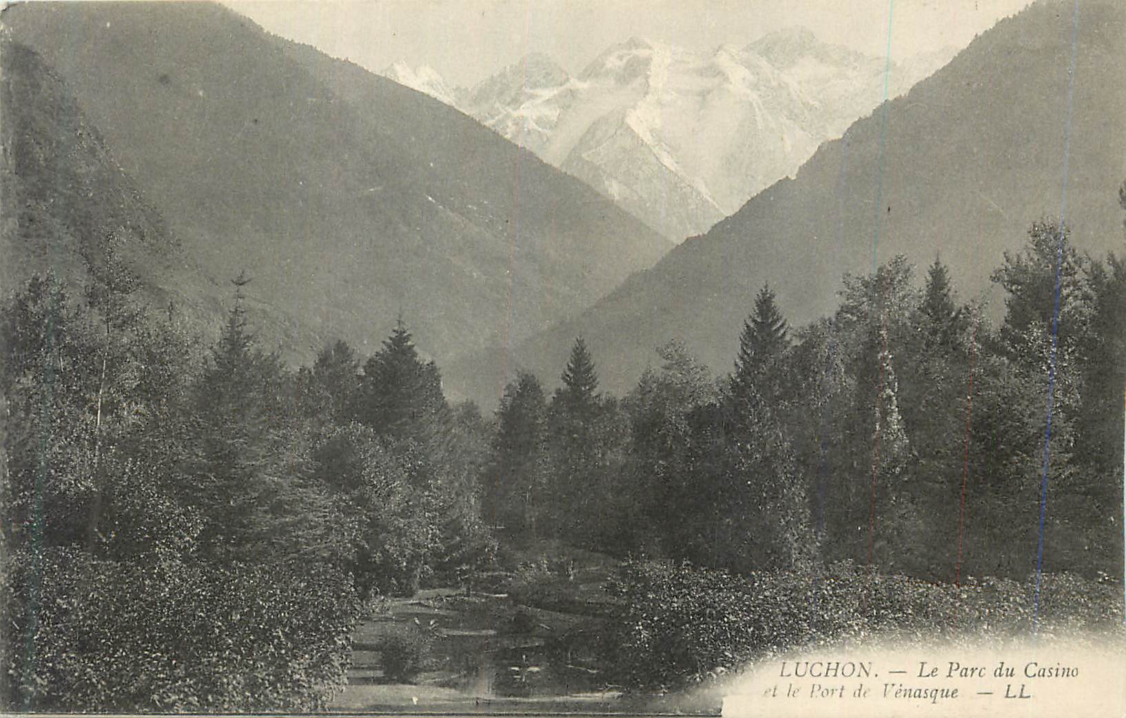 CPA Luchon Le Parc du Casino et le Port de Venasque
