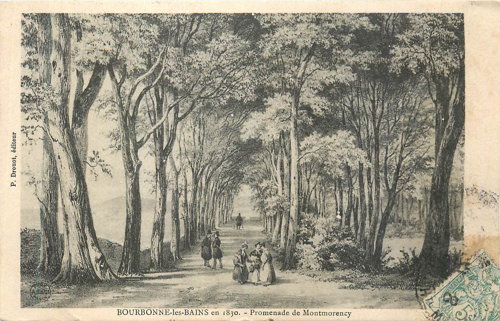 CPA Bourbonne les Bains en 1830 Promenade de Montmorency