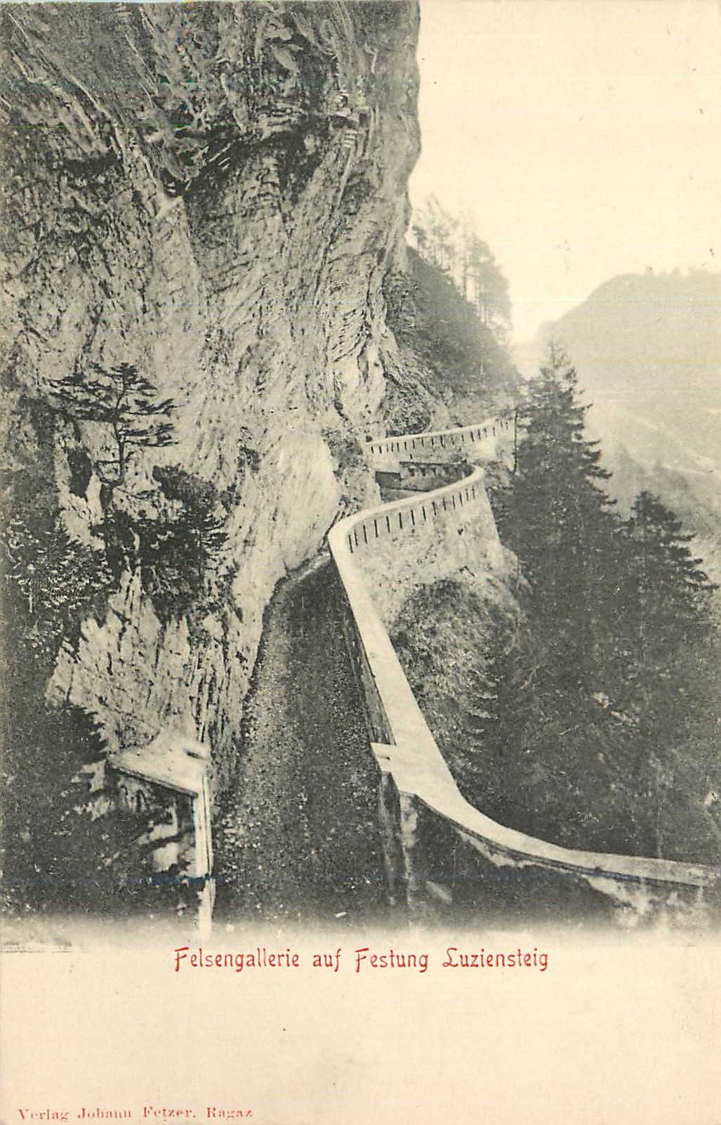 CPA Felsengallerie auf Festung Luziensteig