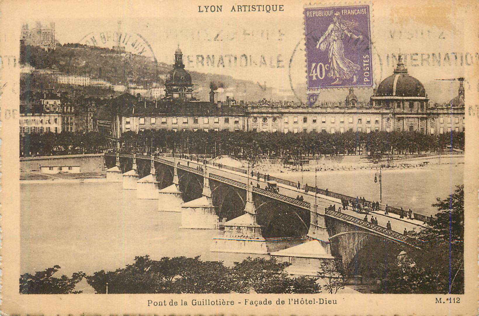 CPA Lyon Pittoresque Pont de la Guillotiere Facade de l'Hotel Dieu