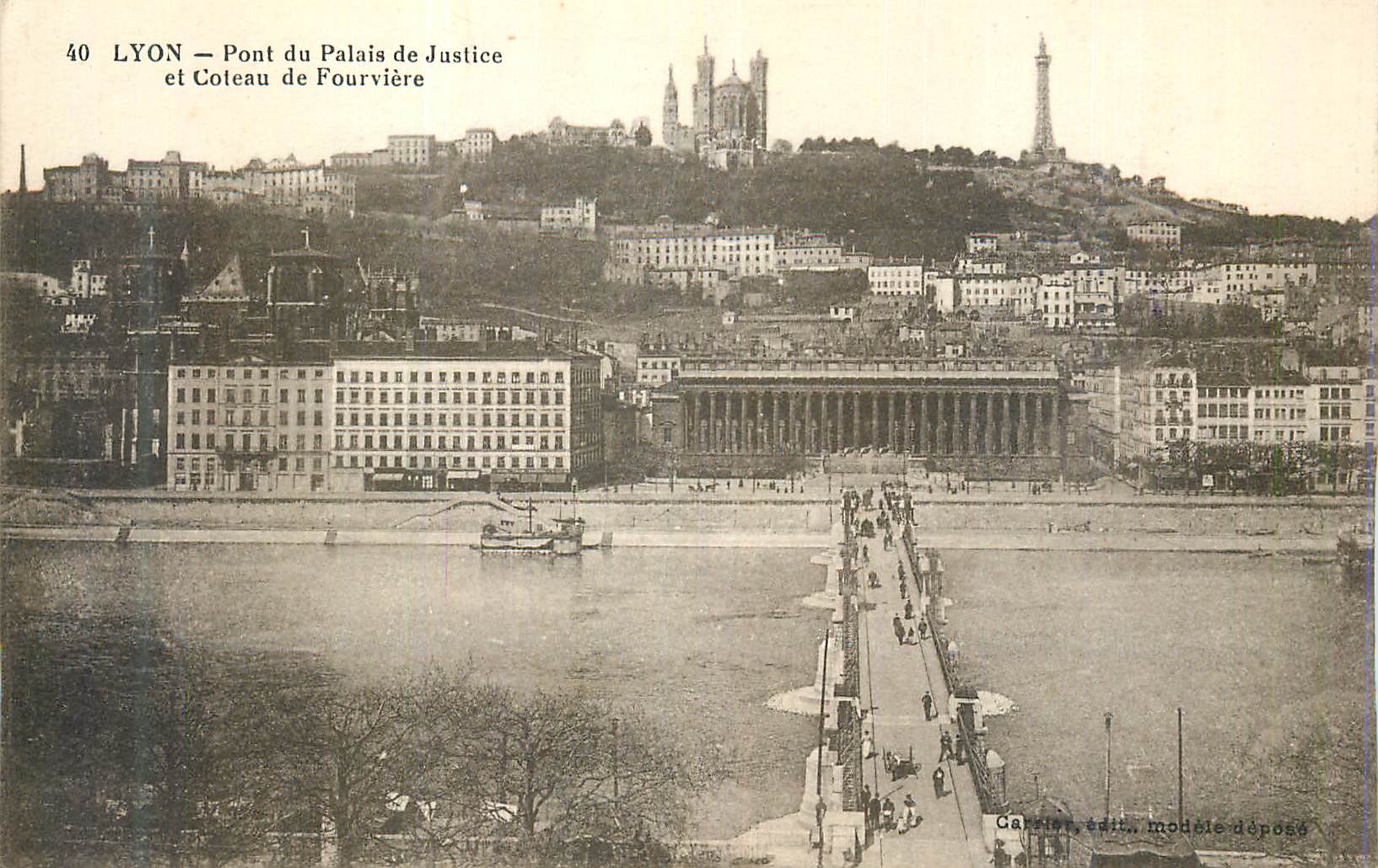 CPA Lyon Pont du Palais de Justice et Coteau de Fourviere