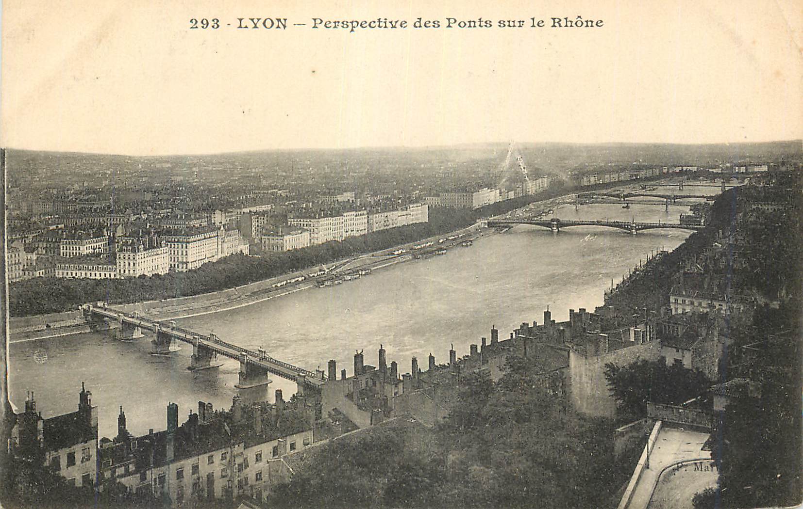 CPA Lyon Perspective des Ponts sur le Rhone