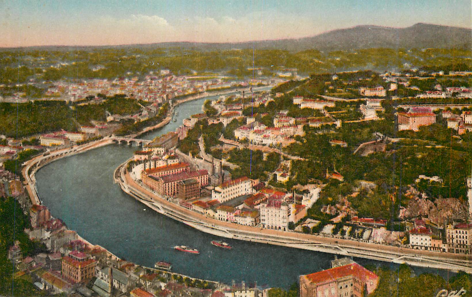 CPA Lyon Vue sur la Saone prise de la Tour de Fourviere
