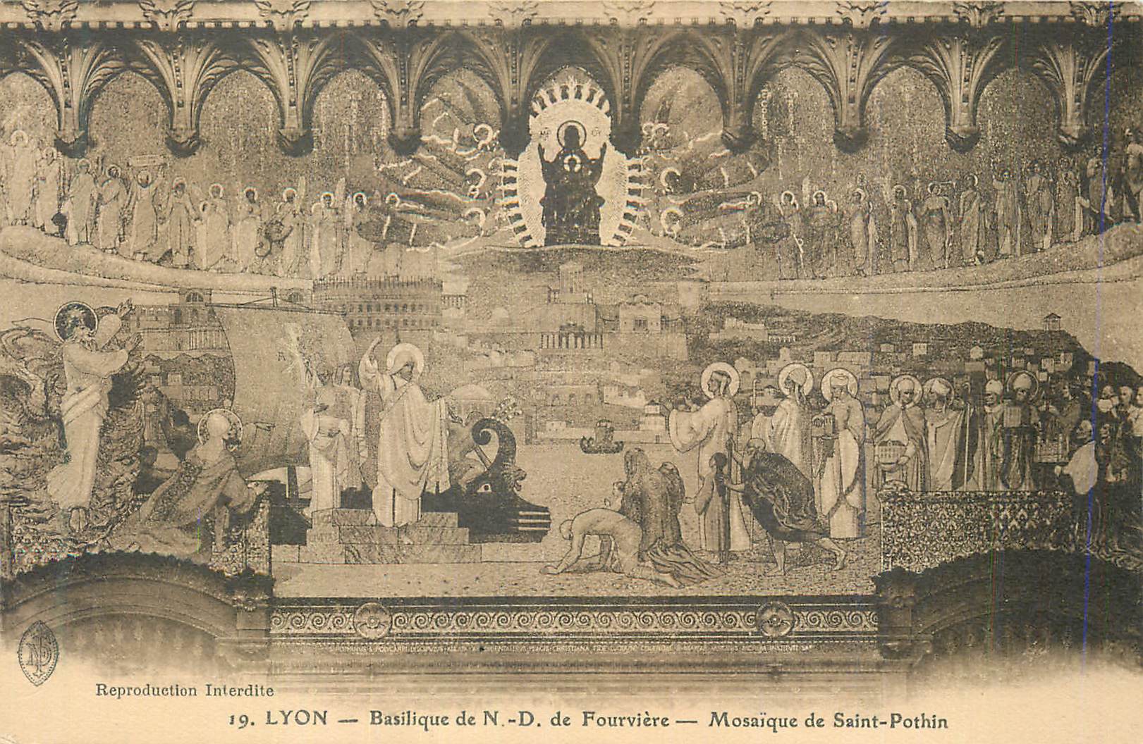 CPA Lyon Basilique de N D de Fourviere Mosaique de Saint Pothin