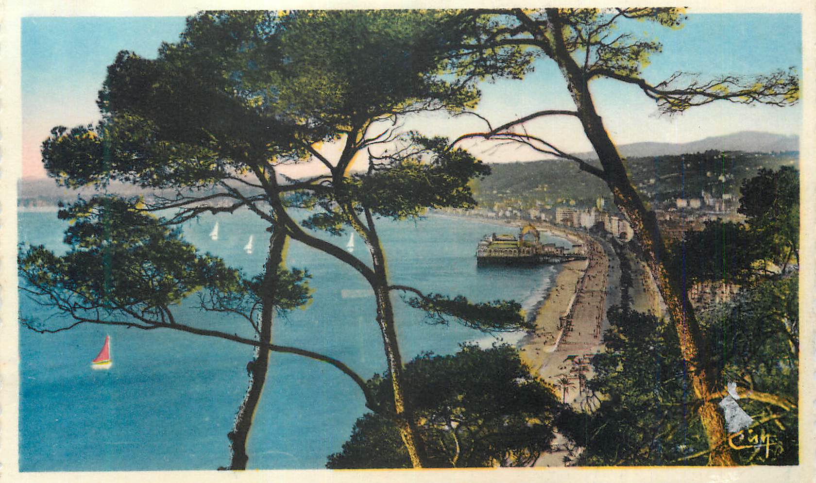 REPRO Nice La Jetee Promenade vue du Chateau