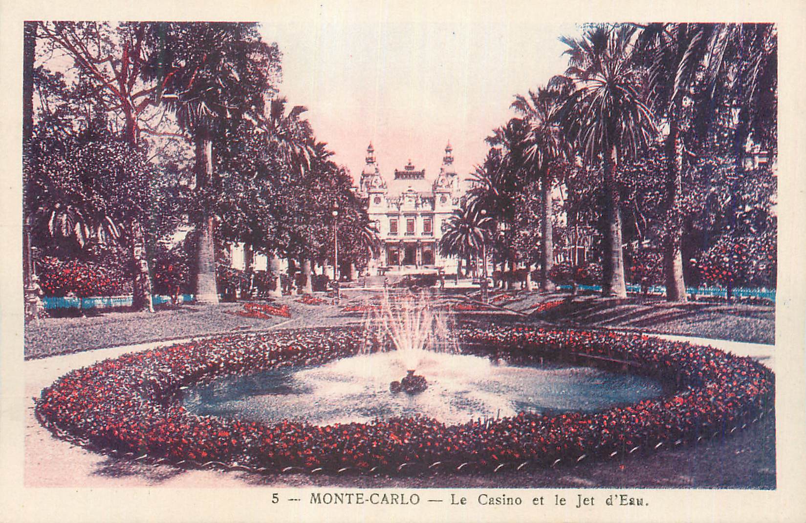CPA Monte Carlo Le Casino et le Jet d'Eau