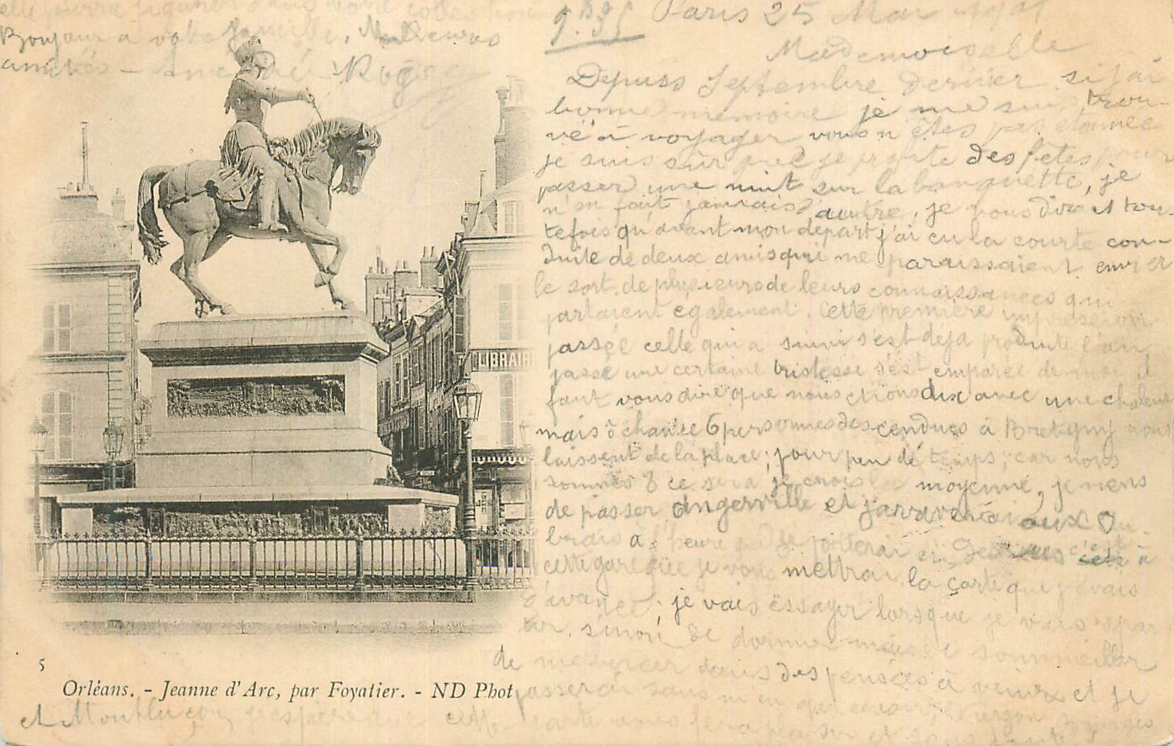 CPA Orleans Jeanne d'Arc par Foyatier (carte 1900)
