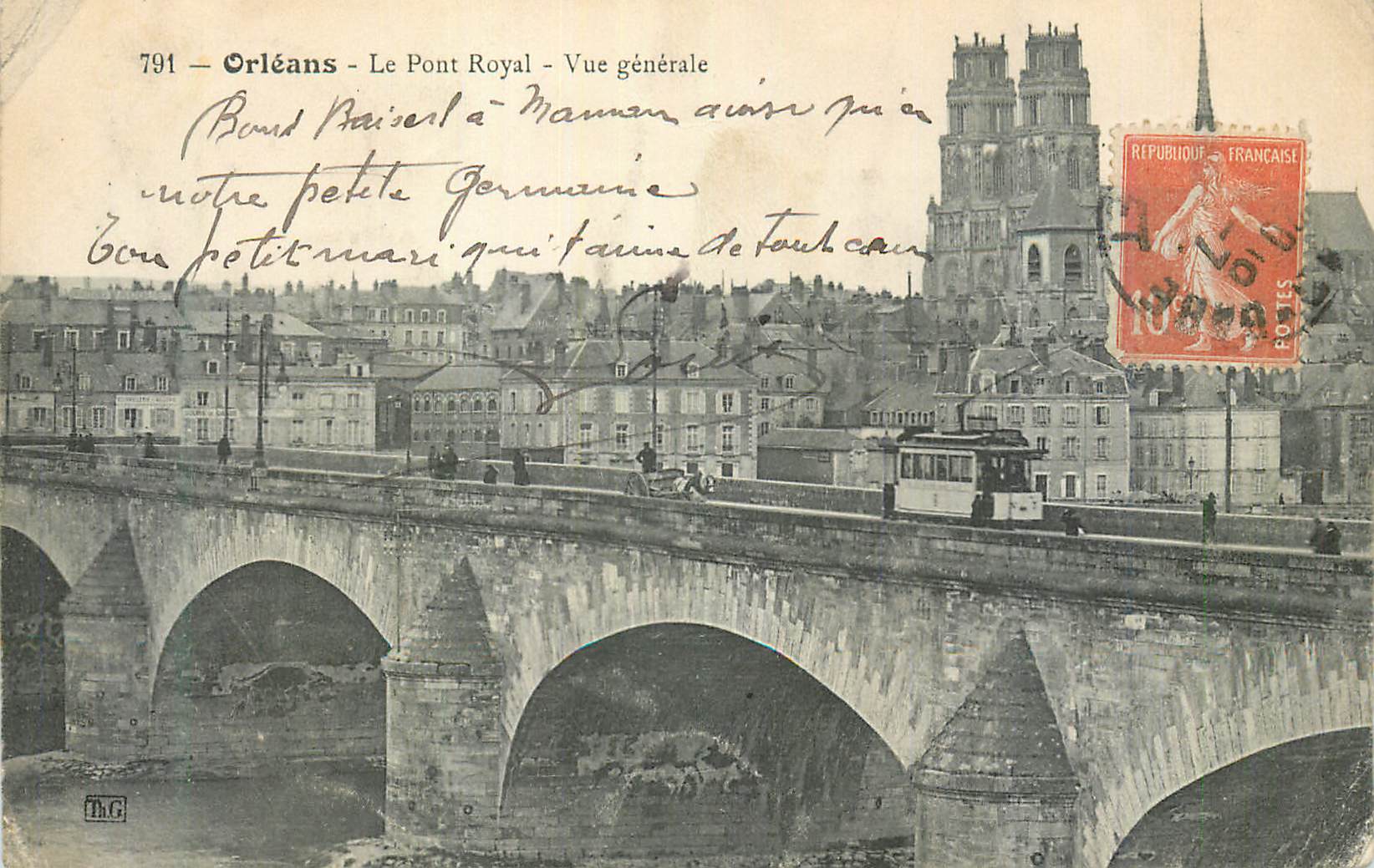 CPA Orleans Le Pont Royal Vue Generale Tramway