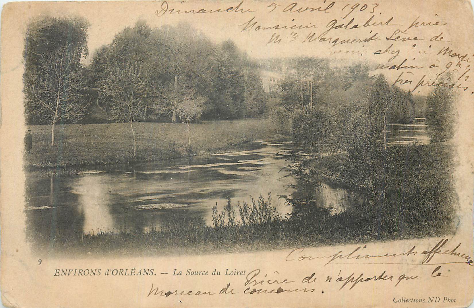 CPA Environs d'Orleans La Source du Loiret (carte 1900)