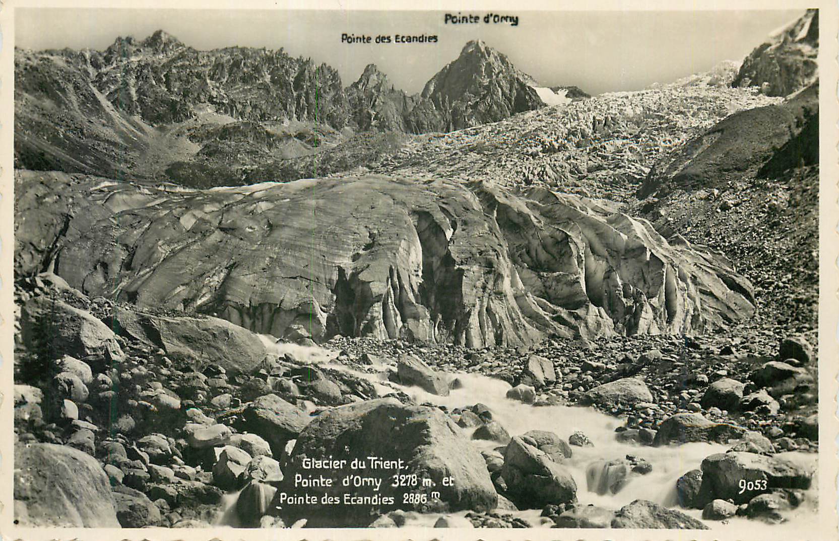 CPM Glacier du Trient Pointe d'Orny 3278 m et Pointe des Ecandies 2886 m