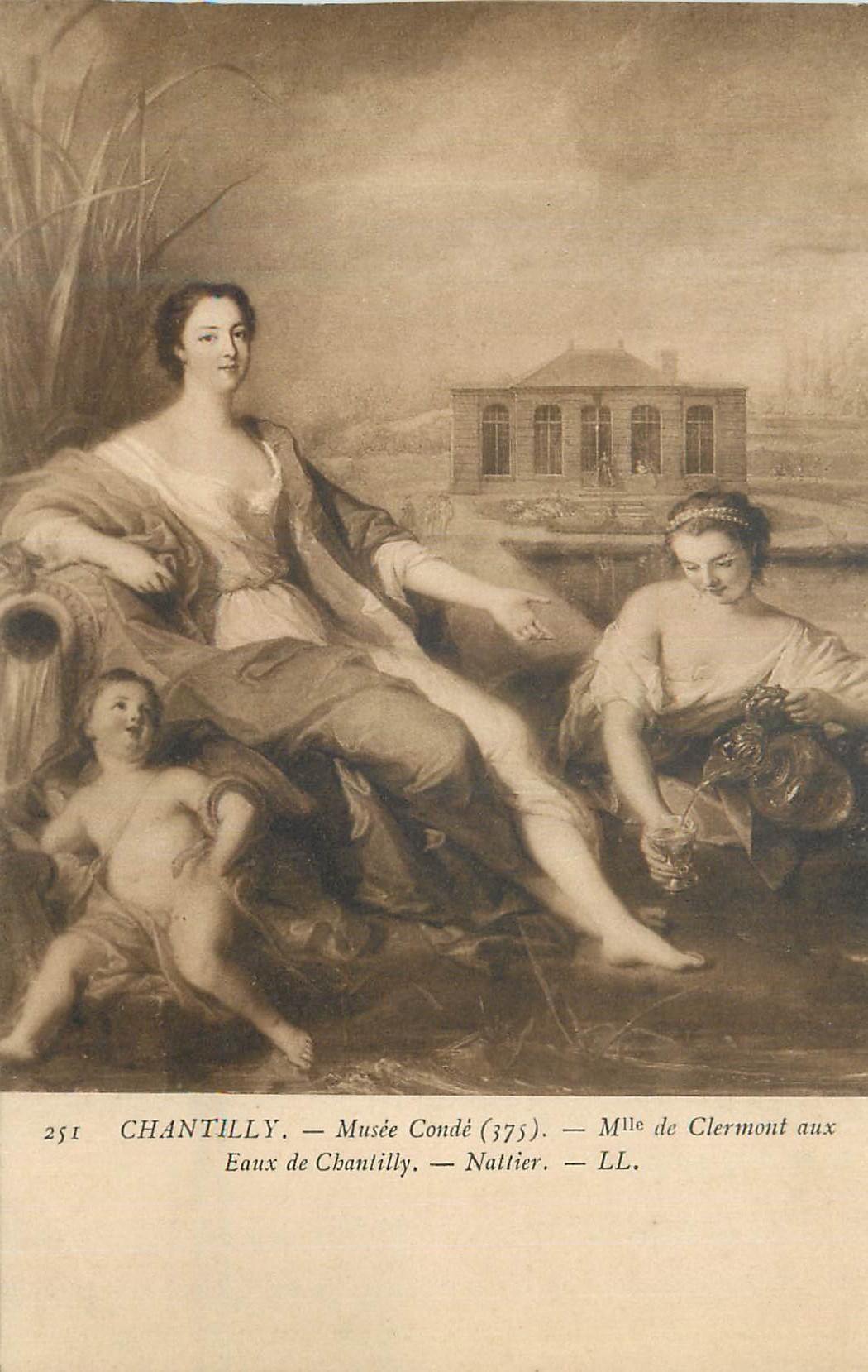 CPA Chantilly Musee Conde  Mlle de Clermont aux Eaux de Chantilly Nattier