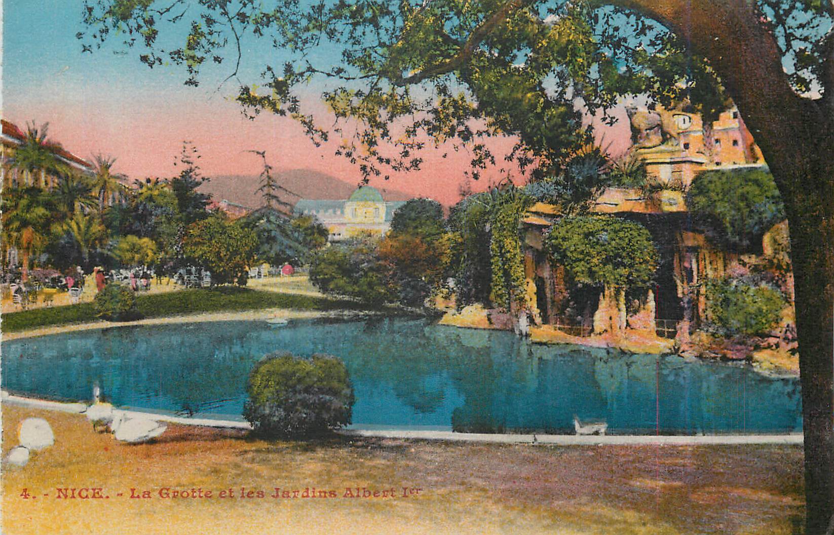 CPA Nice La Grotte et les Jardins Albert 1er