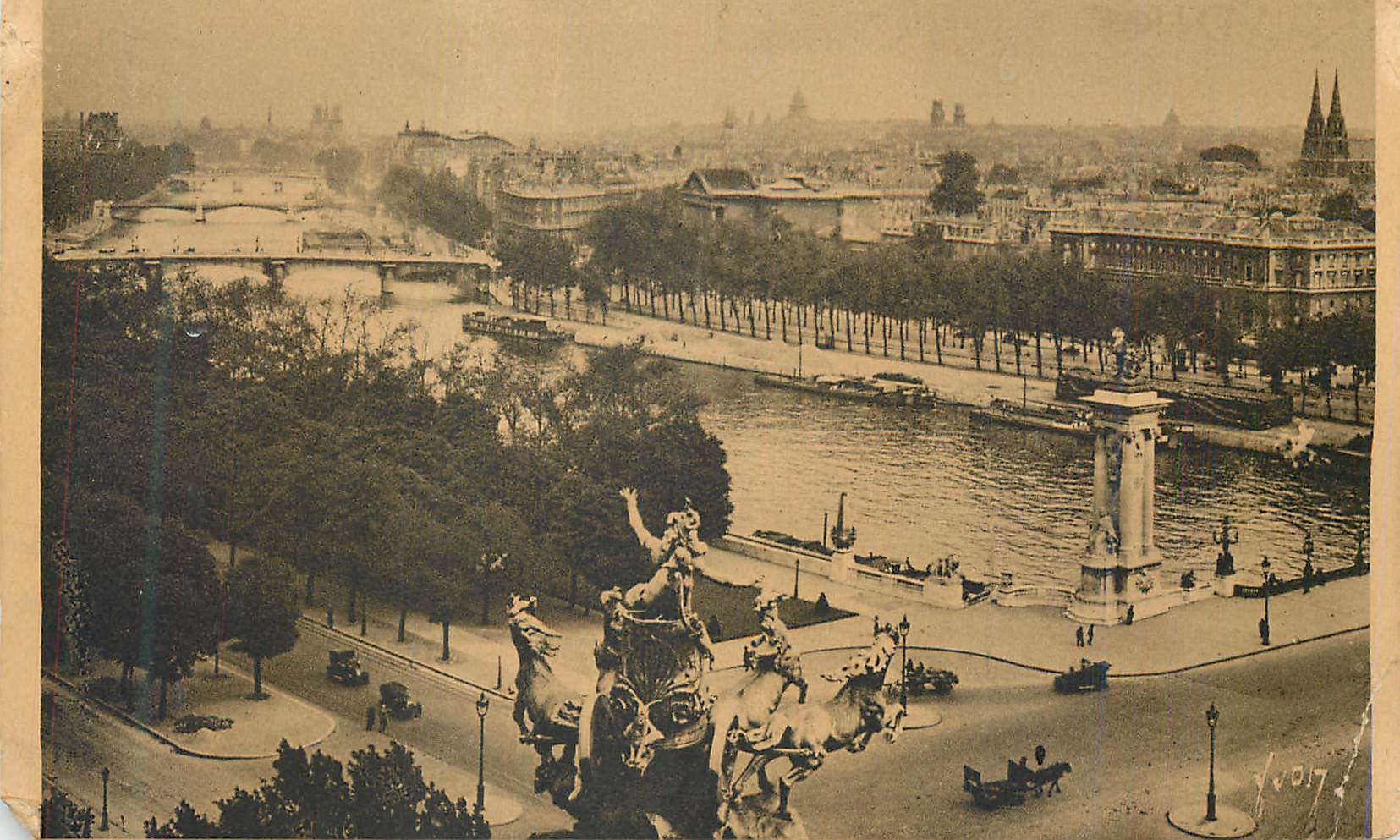 CPA Paris en Flanant Perspective sur la Seine