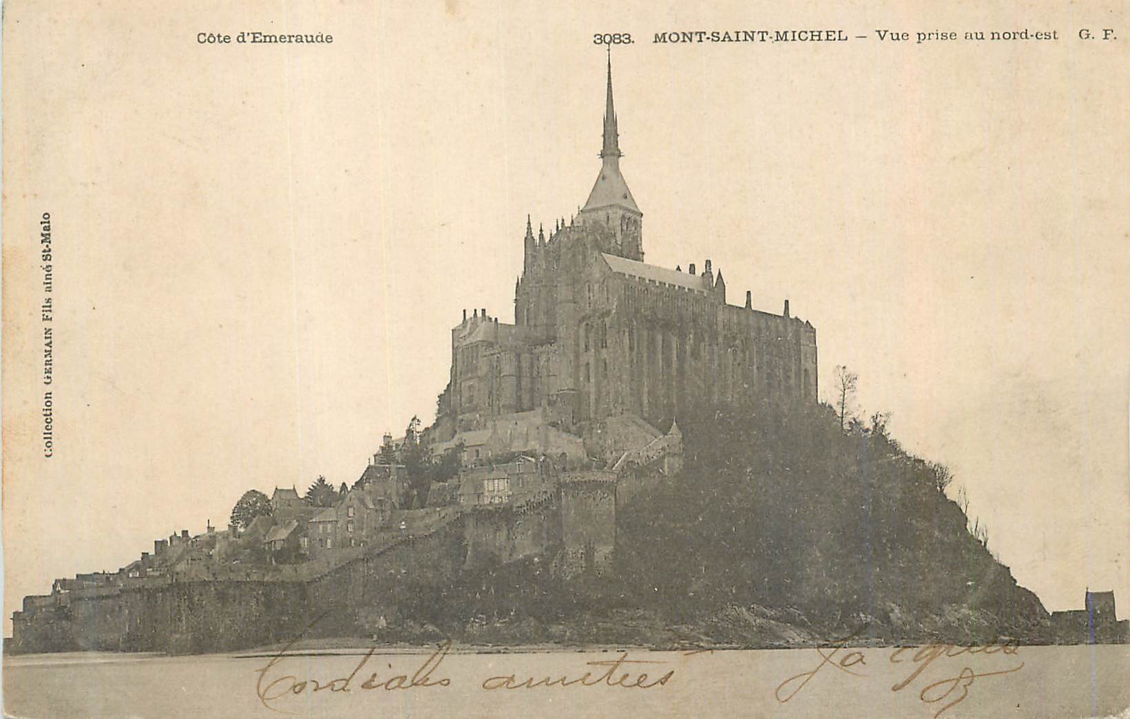 Mont-Saint-Michel — Vue prise au nord-est — G.F. — Collection GERMAIN Fils St-Malo