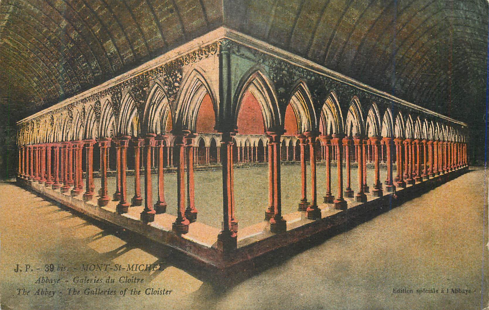 CPA Mont Saint Michel Abbaye Galeries du Cloitre