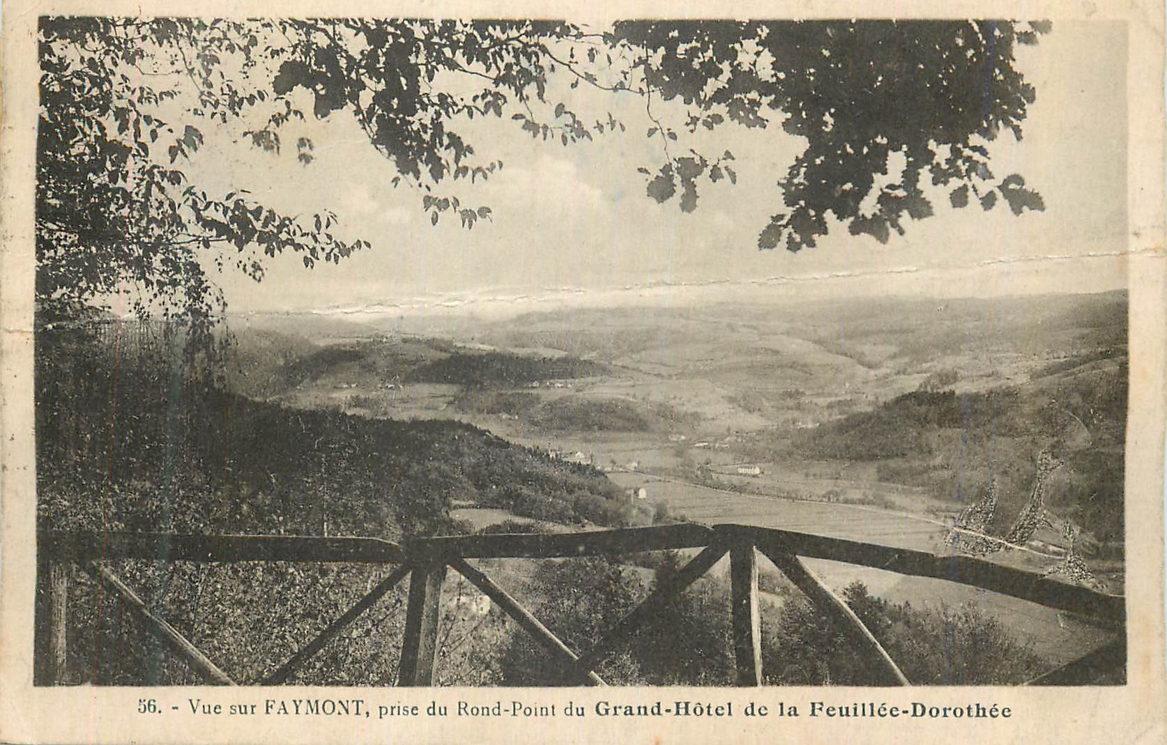 Vue sur Faymont — prise du rond-point du Grand-Hôtel de la Feuillée-Dorothée — n°56
