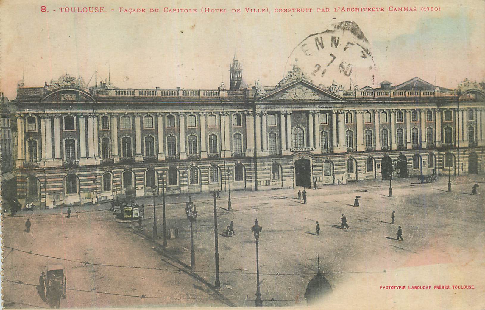 Toulouse - Façade du Capitole (Hôtel de Ville), construit par l'architecte Cammas (1750)