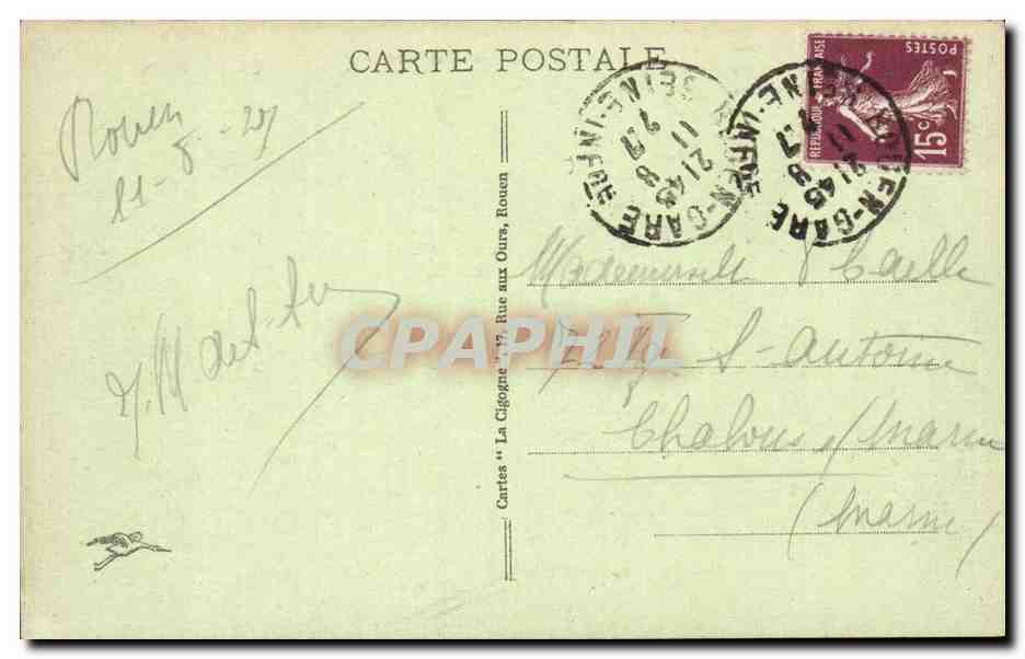 Rouen CPA Pont transbordeur — Verso
