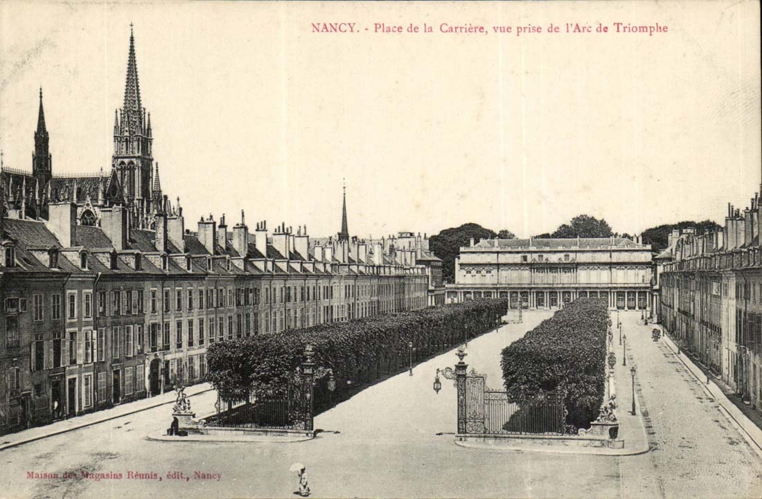 NANCY - Place de la Carrière, view taken from the Arc de Triomphe — Maison des Magasins Rénnis, publisher, Nancy