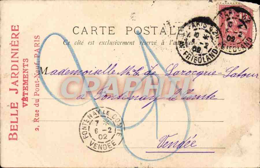 Le vieux Paris CPA La rue des vieilles ecoles — Rückseite