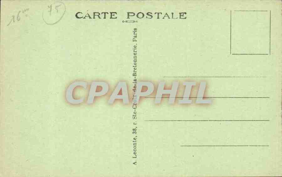 Paris CPA La Tombe du soldat inconnu — Verso