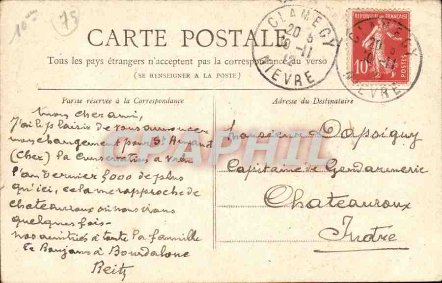 Paris CPA La porte Saint denis — Verso