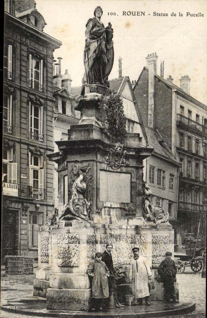 Rouen CPA Statue de la pucelle (Jeanne d'arc)