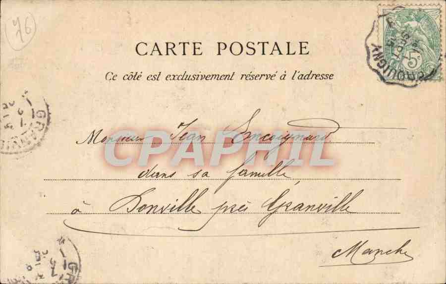 Rouen CPA Rue de l'epicerie — Rückseite