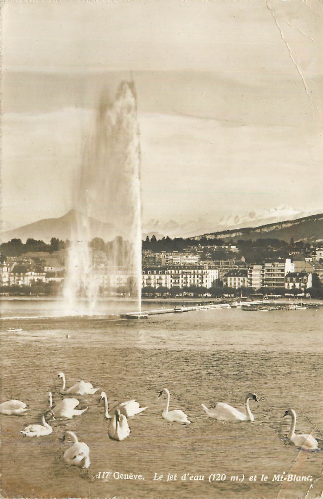CPM Geneve Le Jet d'eau (120 m) et le Mt Blanc