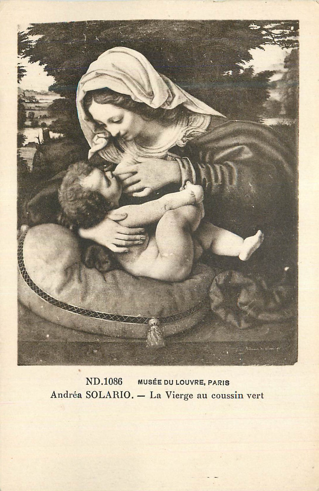 CPA Musee du Louvre Paris Andrea Solario La Vierge au Coussin Vert