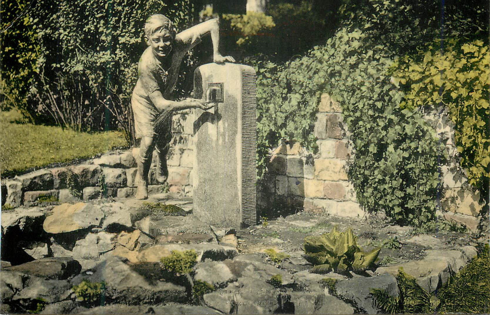 CPM Bruxelles Mons Jardin du Mayeur Fontaine du Ropieur